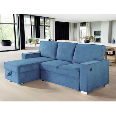 Meylin Blue Right Sleeper Sectional