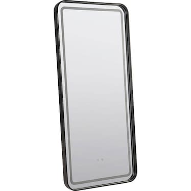 Gorka LED Black Floor Mirror W/Bluetooth Speaker