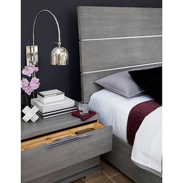 Milano Grey King Bed