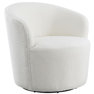 Milton White Swivel Chair