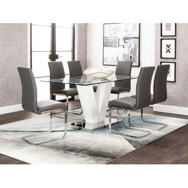 Murano White/Charcoal Dining 5 Pcs Set