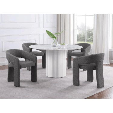 Nashira Dark Gray Dining 5 Pcs Set