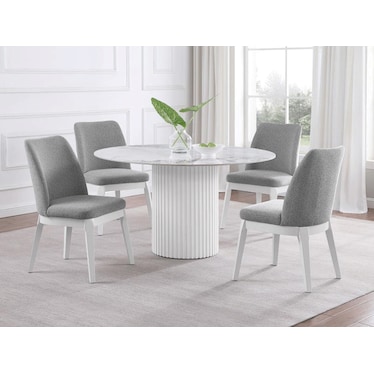 Nashira Light Gray Dining 5 Pcs Set