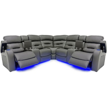 Nico Gray 4 Dual Power Recliner Sectional