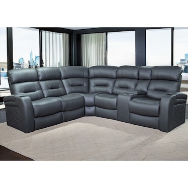 Nico Gray Right Console Love 3 Dual Power Recliner Sectional