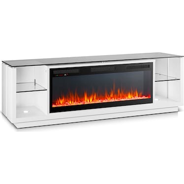 Nova White 81" Electric Fireplace