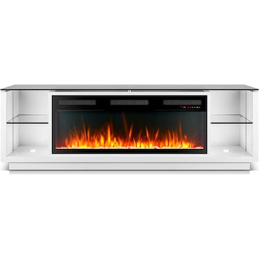 Nova White 81" Electric Fireplace