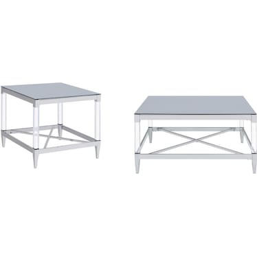 Petra Mirror Top Occasional Table 2 Pcs Set