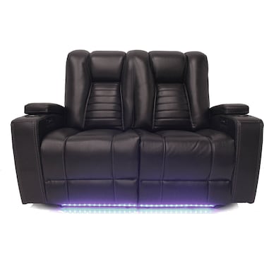 Omari Black Dual Power Recliner Loveseat