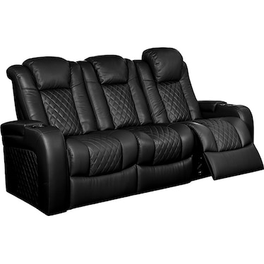 Oporto Black Dual Power Recliner Sofa