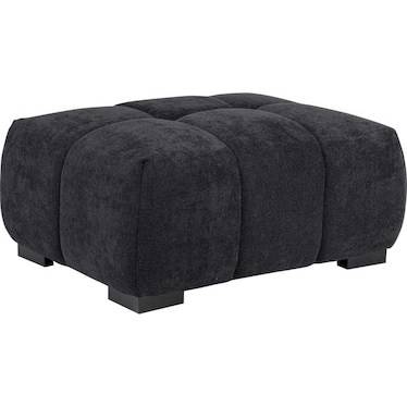 Lazlo Black Upholstered Rectangular Ottoman