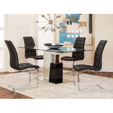 Padria Black Dining 5 Pcs Set