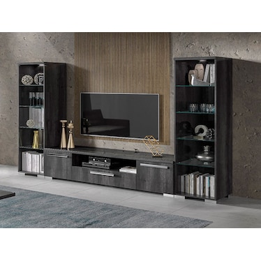 Panama Glossy Gray 107" Wall Unit