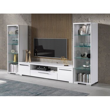 Panama Glossy White 116" Wall Unit