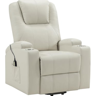 Noriega Ivory Power Lift Massage Recliner