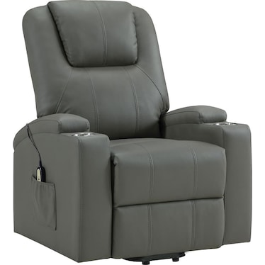 Noriega Grey Power Lift Massage Recliner