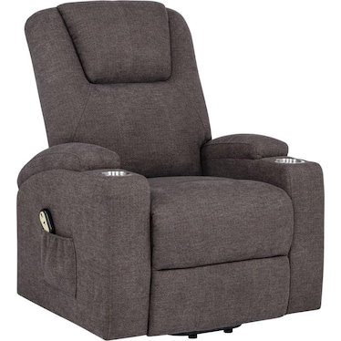 Diego Brown Chenille Power Lift Massage Recliner