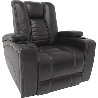 Omari Black Dual Power Recliner