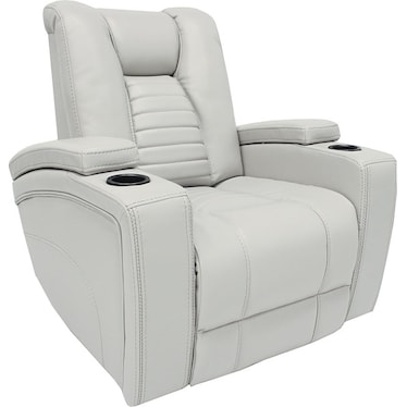 Omari Light Gray Dual Power Recliner