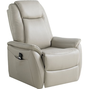 Deacon Taupe Leather Power Lift Recliner