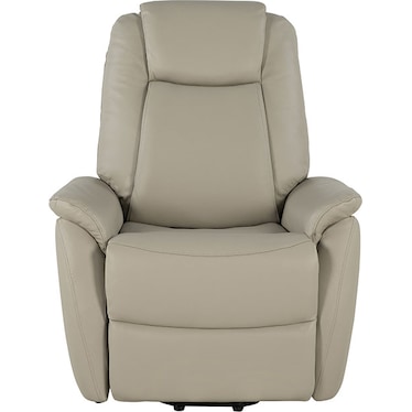 Deacon Taupe Leather Power Lift Recliner