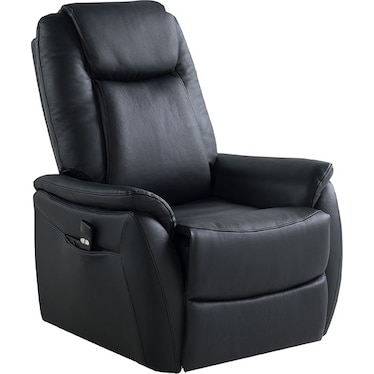 Deacon Black Leather Power Lift Recliner