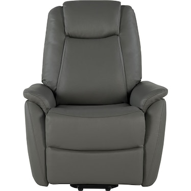 Deacon Dark Gray Leather Power Lift Recliner