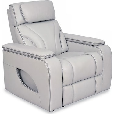 Josh Silver Leather Dual Power Recliner