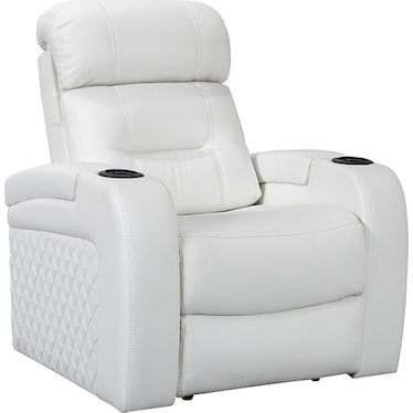 Nico White Dual Power Recliner