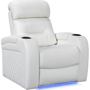 Nico White Dual Power Recliner