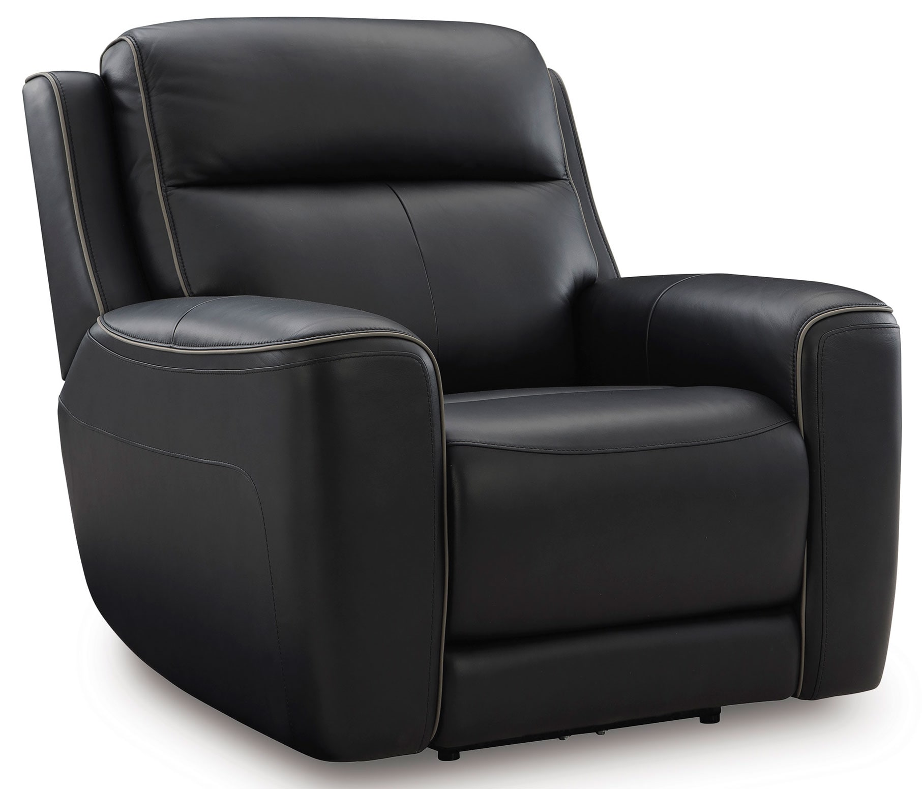 Zella Onyx Leather Massage Dual Power Recliner | Rana
