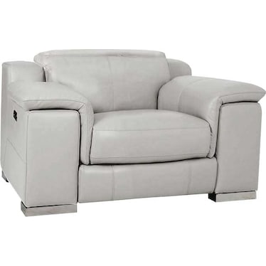 Manali Gray Dual Power Leather Recliner