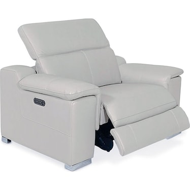 Manali Gray Dual Power Leather Recliner