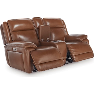 Blakely Leather Dual Power Recliner Loveseat