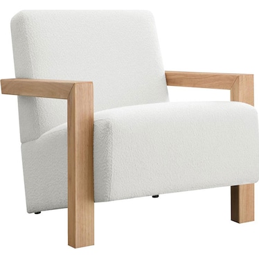 Reese White Boucle Accent Chair