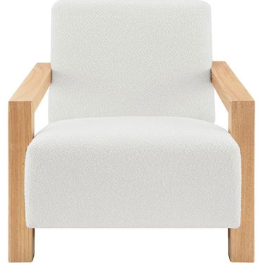 Reese White Boucle Accent Chair