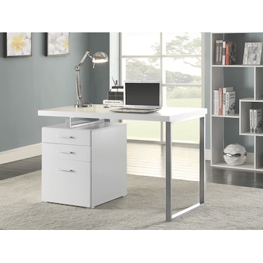 Rocio White Office Desk