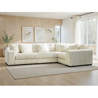 Adelaide Ivory 4 Pcs Modular Right Sectional