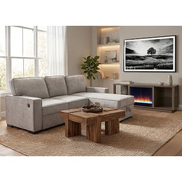 Meylin Taupe Left Sleeper Sectional