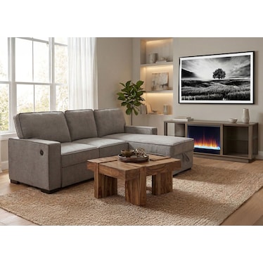 Meylin Gray Left Sleeper Sectional