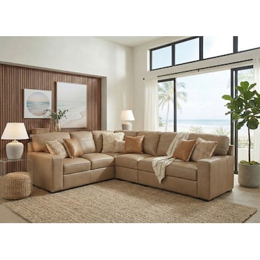 Warren Leather LAF Modular 3 Pcs Sectional