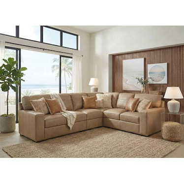 Warren Leather RAF Modular 3 Pcs Sectional