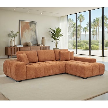 Lazlo Orange Upholstered Sectional