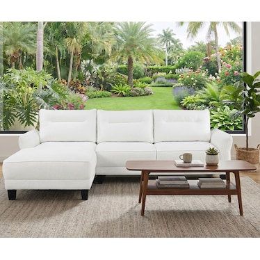 Keaton White Boucle Sectional