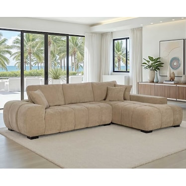 Lazlo Camel Upholstered Sectional