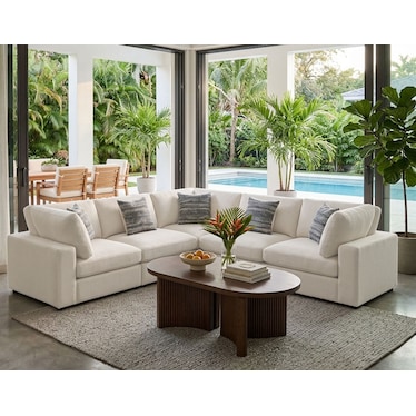 Haven Beige 5 Pcs Modular Sectional