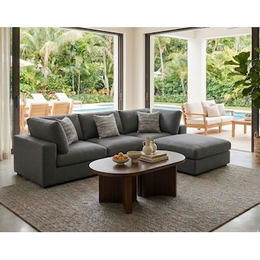 Haven Charcoal 4 Pcs Modular Sectional w/ Ottoman