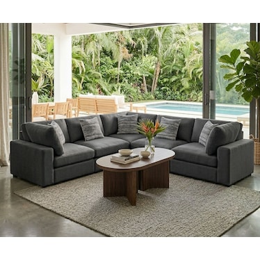 Haven Charcoal 5 Pcs Modular Sectional