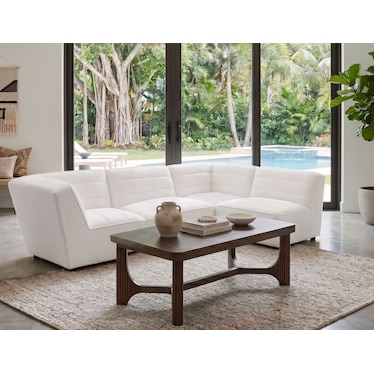 Jolie White Boucle 4 Pcs Modular Sectional