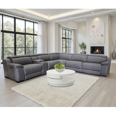 Beyona Gray 3 Dual Power Recliner & Console Sectional